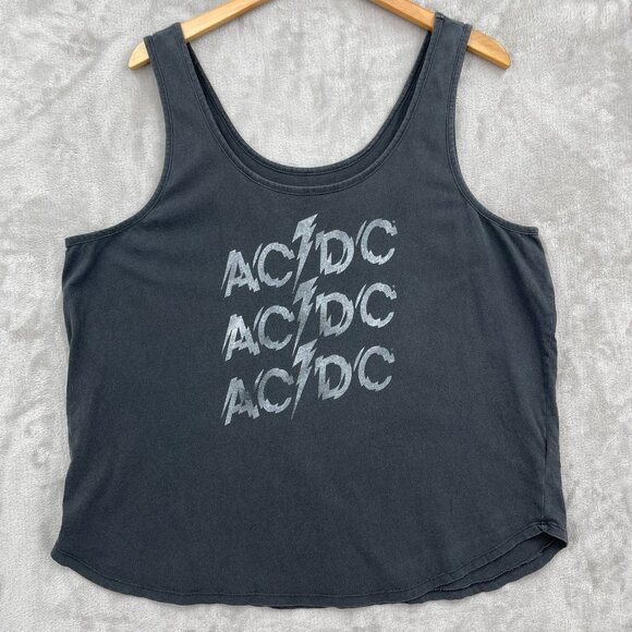 Lucky Brand Other - AC/DC x Lucky Brand Gray Retro Graphic Tank Top 100% Cotton Rock Metal